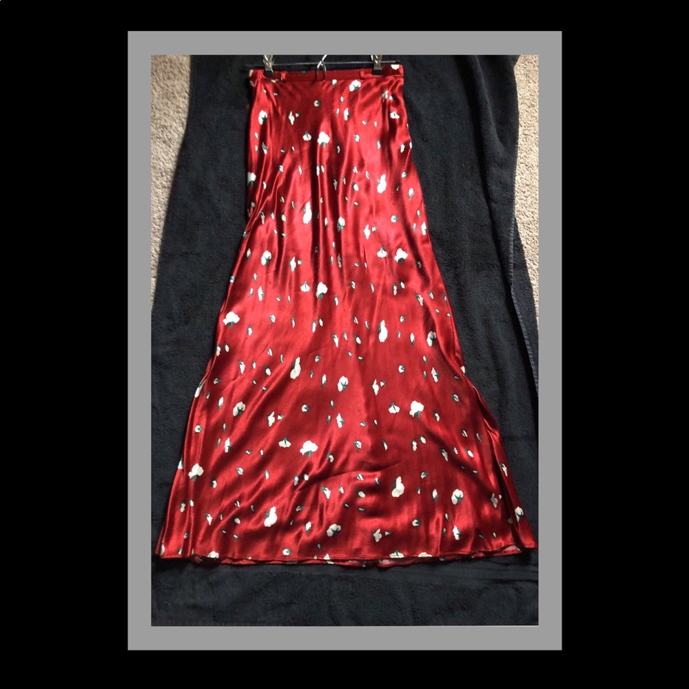 VINTAGE Betsey Johnson satin maxi skirt